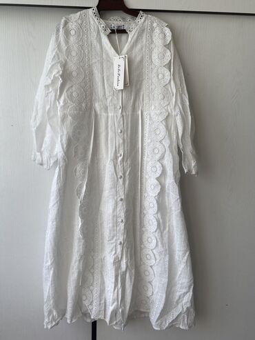 белый платья: Повседневное платье, Китай, 2XL (EU 44)