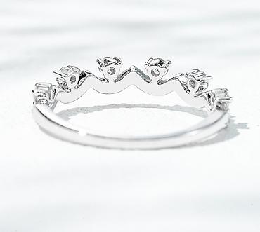 Үлпөт көйнөктөрү жана аксессуарлар: 💍 Кольцо из белого золота 750 пробы с лабораторными бриллиантами • — 5