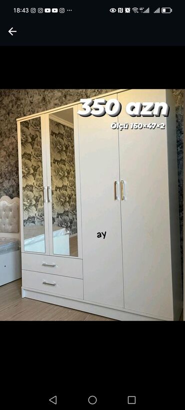 Dolablar: Yeni, Kupe, 5 qapı Düz dolab, Dolab-asılqan, Azərbaycan — 6