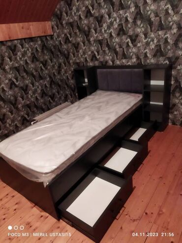 кровать бу: Новый, Для девочки и мальчика, Без подьемного механизма, С матрасом, С выдвижными ящиками, Азербайджан