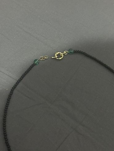Бижутерия: Qara muncuq boyunbağı – təbii düyünsüz barok işıltılı mirvari detalli — 3