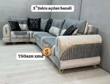 Masa və oturacaq dəstləri: Künc divan, Yeni, Açılan, Bazalı