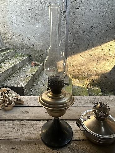 halqa: Antik kerosin lampası – metal gövdəli, şüşə çanaqlı model Qedimi — 5