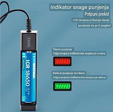 Baterije: Nov punjač za Litium-Jonske baterije. Ima indikator punjenja dok puni — 7