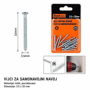 KMT Samobušeći šraf sa upuštenom glavom 3.5 x 32 mm – Kmt style -
