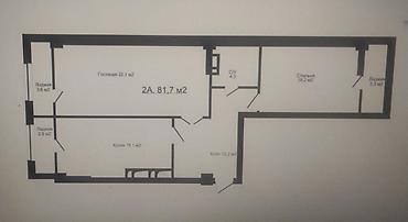 gala group: 2 комнаты, 82 м², Аламедин-1 мкр Элитка, 10 этаж, ПСО (под самоотделку) — 2