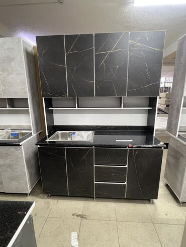 Кухонные гарнитуры: Кухонный гарнитур, Новый, цвет - Черный, ДСП, Бесплатная доставка at lalafo.kg — 6 Кухонные гарнитуры: Кухонный гарнитур, Новый, цвет - Черный, ДСП, Бесплатная доставка — 6