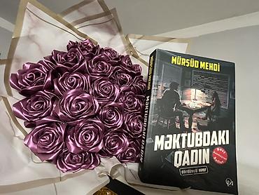 qadin ucun hediyyeler: Hədiyyə dəsti: “Məktubdakı Qadın” kitabı + dekorativ gül buketi - — 2