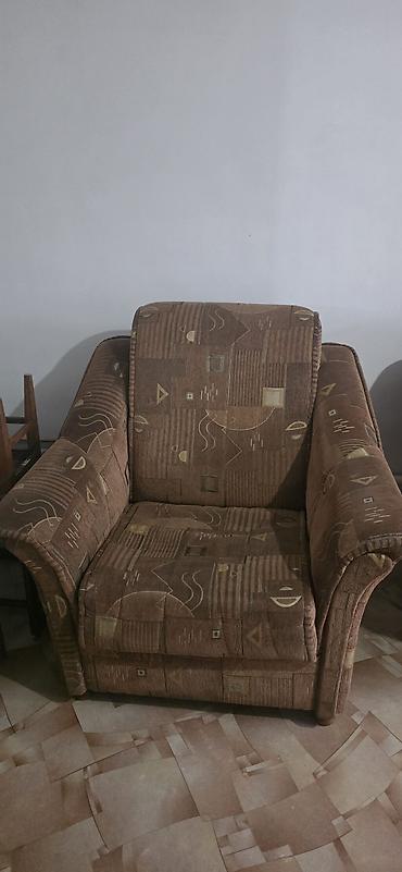 Кресла: Комплект мягкой мебели, Б/у, цвет - Коричневый — 4