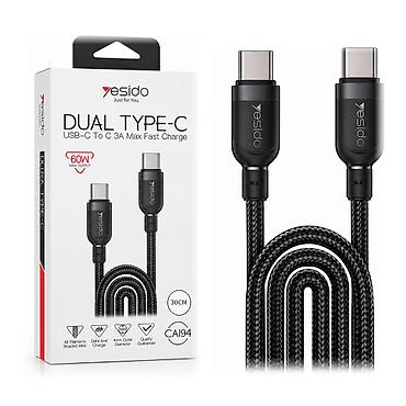 iphone usb kabel: Yesido Dual Type-C USB-C to USB-C şarj kabeli. Bu model hər iki ucu — 1