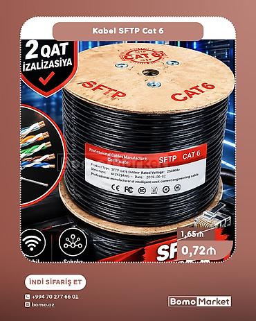 Kabel SFTP Cat 6 – açıq havaya uyğun, yüksək sürətli şəbəkə lalafo.az -da Kabel SFTP Cat 6 – açıq havaya uyğun, yüksək sürətli şəbəkə