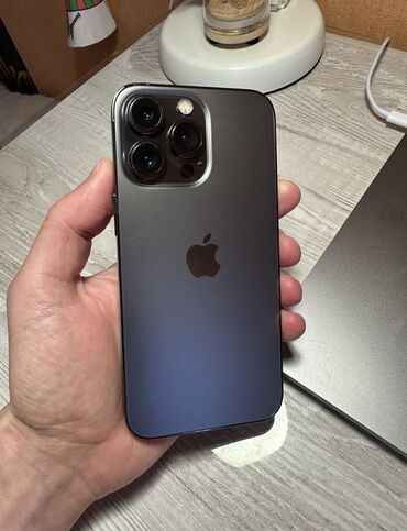 режим 13 с: IPhone 13 Pro Max, Б/у, 128 ГБ, Black Titanium, Зарядное устройство, Чехол, Кабель, 91 %