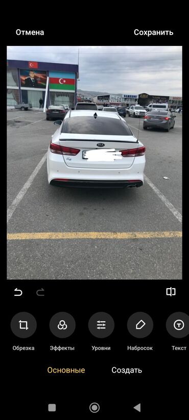 passat b5 1.8: Kia Optima – ağ rəngli sedan - Kuzov: 4 qapılı sedan, ağ rəng, arxa