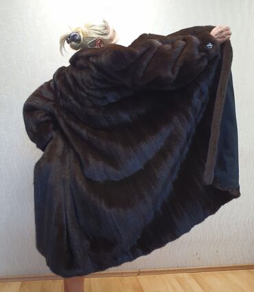 Шубы: Шуба, Норка, Длинная модель, Германия, 4XL — 7