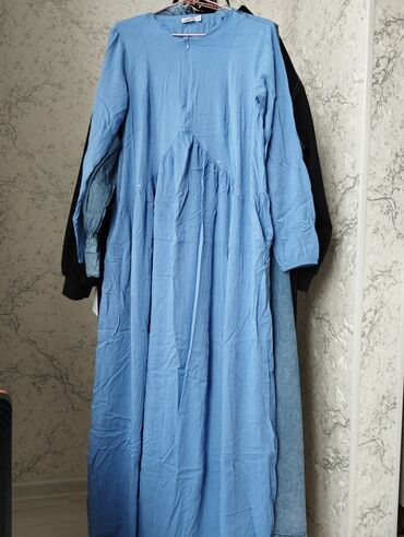 узбекские фасоны из штапеля: Повседневное платье, Лето, Длинная модель, Штапель, XL (EU 42)