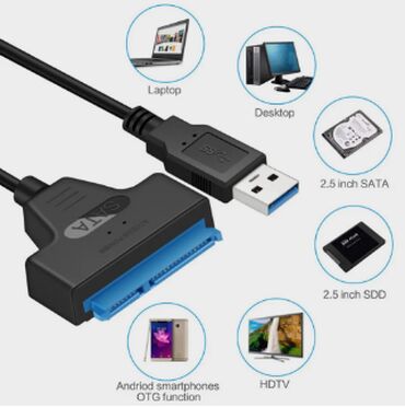 Колонки для ПК и ноутбуков: USB SATA kabel super suretli ve keyfiyyetli 22ms SSD Ve HDD 2.5 qoşa