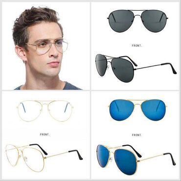 очки 5 в 1: Очки имиджевые с модной, тонкой, металлической оправой, унисекс