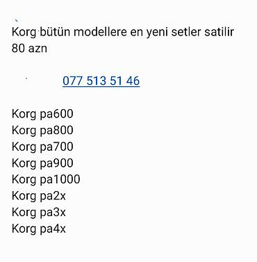 səs gucləndrici: Korg arranger sintezatorları üçün ən yeni setlər Uyğunluq: - Korg — 1