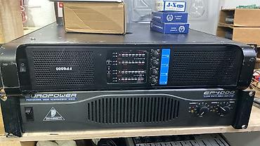 ses dinleyici: Peşəkar səhnə səsi üçün iki ədəd güc gücləndiricisi: 1) Behringer — 1
