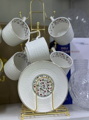 купить стаканы для кофе оптом: Наборы чайных чашек с блюдцами из фарфора. Особенности: - Материал