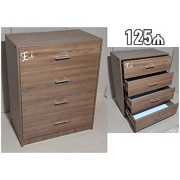 Komodlar: Komod – 4 çekmecəli, qoz ağacı fakturalı - Material: laminat/LDSP — 1