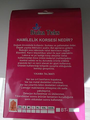 Bandajlar, korsetlər, korrektorlar: Buka Teks Hamiləlik Korseti Məhsulun təyinatı: - Doğuşdan əvvəl — 2