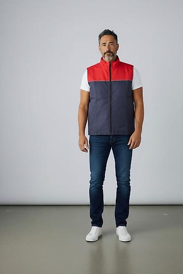 ev geyimler: Kişi üçün yüngül izolyasiyalı jilet - Model: qoltuqsuz, boyun hissəsi — 2