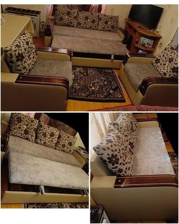 Divan və kreslo dəstləri: Künc divan, 2 kreslo