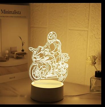isiq mator: Moto mövzusunda 3D illyuziyalı LED masa lampası - Dizayn: Şlemlı — 1