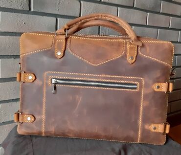 Noutbuklar üçün örtük və çantalar: Natural dəri portfel Dəri Portfel 100% Əl işi təbii Dəri çanta. Təbii — 9