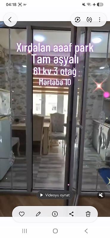 9 mikrorayon kiraye evler: Xırdalan, AAAF Parkda tam əşyalı mənzil. - Sahə: 61 kv.m - Otaq sayı — 2