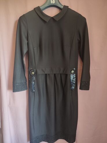crne haljine za novu godinu: L (EU 40), color - Black, Long sleeves