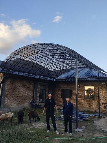 Навесы: Навес, Арочный, Металл, Поликарбонат, Установка — 13