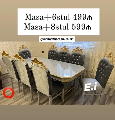 стол прованс: Qonaq otağı üçün, Yeni, 6 stul