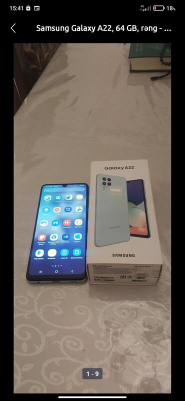 dubay samsung: Samsung Galaxy A22, 64 GB, rəng - Ağ, Barmaq izi