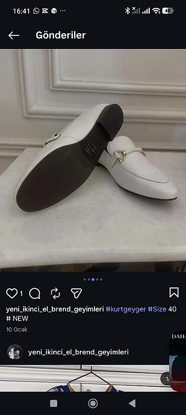 Kurt Geiger London qadın loaferləri - Rəng: ağ - Model: klassik