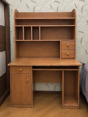 Düz masa, Polkalı, Siyirməli, MDF — 1