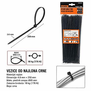 KMT Kablovska vezica crni 9368033 Praktične crne vezice za kablove za