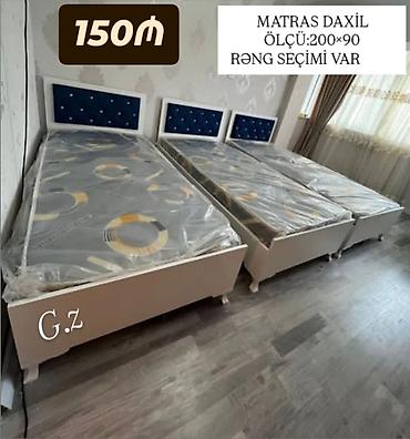 kravat tek: Tək nəfərlik çarpayı – matras daxil - Ölçü: 200×90 sm - Başlıq: mavi — 1