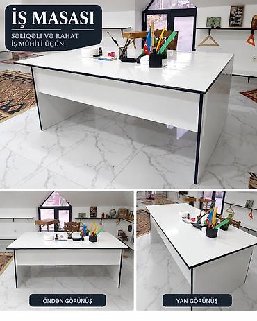ofis dolab: 2 eded boyuk teze masa 183 × 125 olcudedi ikiside. MDF Sifarisle — 1