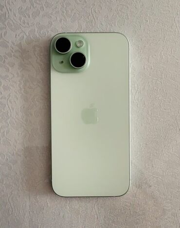 реми 9 а: IPhone 15, Б/у, 128 ГБ, Alpine Green, Защитное стекло, Чехол, Кабель, 92 %