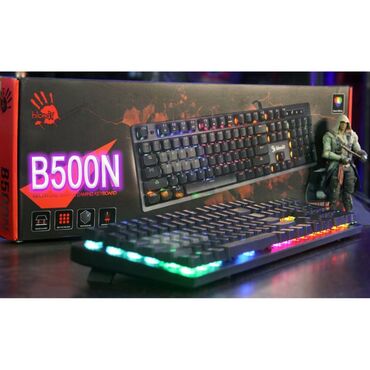 Клавиатуры: Клавиатура, A4Tech, Механическая, Проводное подключение, Размер: 100% — 8