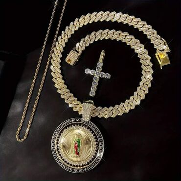 Ogrlice: Ogrlica sa priveskom, Materijal: Hirurški čelik, Cirkon — 10