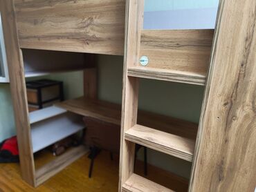 İkimərtəbəli uşaq çarpayıları: Oğlan və qız üçün, İşlənmiş, Çarpayı, Matrassız, MDF — 6