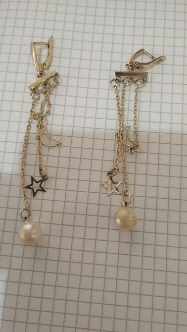 Bijuteriya dəstləri: Qadın sırğaları dəsti - 3 cüt asma sırğa 1) Mirvari effektli — 3