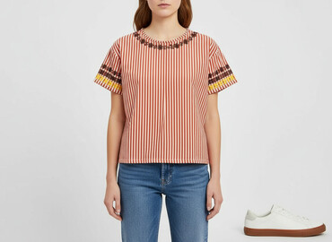 bluzka w czerwone paski zara: Zara, Women's blouse, size S