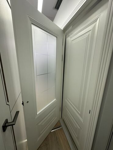 стекло для шкафа: Межкомнатная дверь со стеклом, МДФ, Окрашенная, цвет - Белый