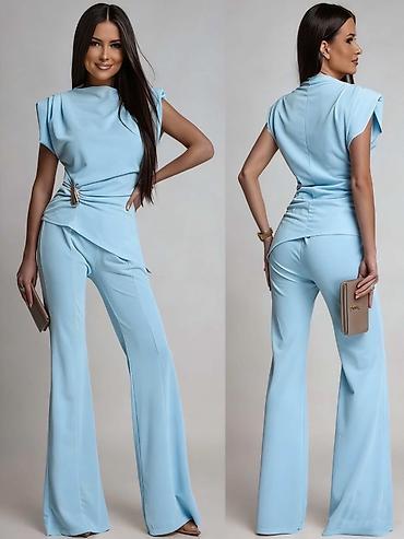 Kompleti: 🔥Elegantni ženski komplet – top i pantalone sa širokim nogavicama ✅S M — 5