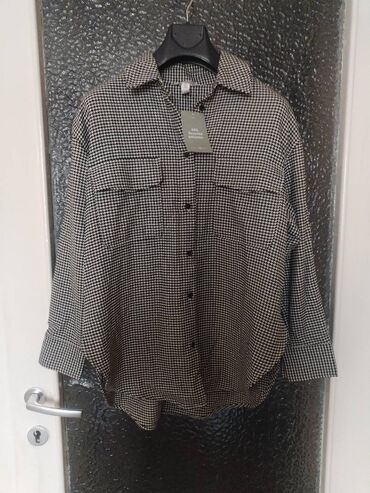 košulje od viskoze: H&M, S (EU 36), Plaid, color - Black
