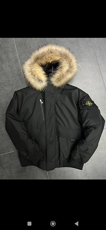 кепка stone island: Зимняя мужская куртка-парка Stone Island, черная. новая все размеры — 1